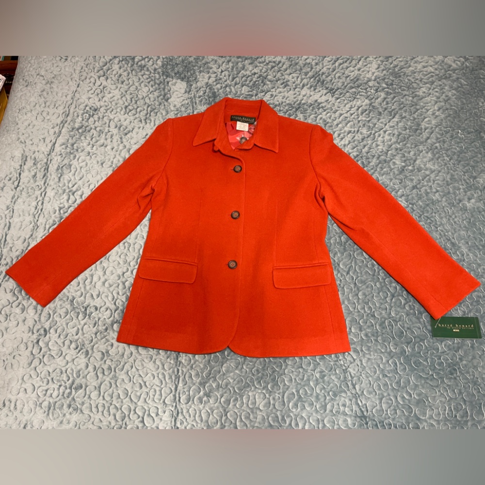 NWT Harve’ Bernard Womens Jacket Blazer Sz 10P Wool & Cashmere with Nylon Lining